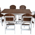 7 pc Table Set - 6' Rectangular Table with 2x Swivel Adirondack Chairs & 4x  Adirondack Chairs - In Dining, Counter &  Bar Height