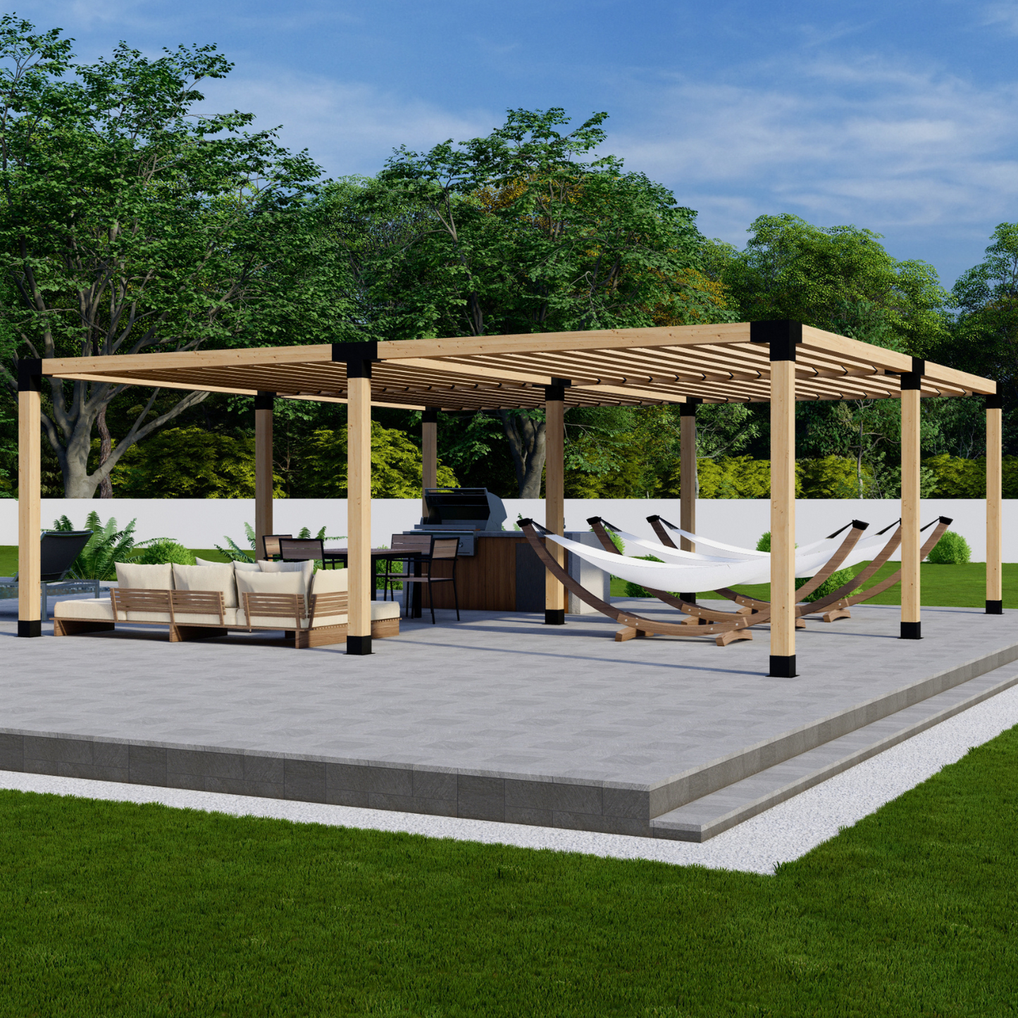 DIY Pergola Bracket Kit for a Freestanding Pergola With Slatted Roof - Any Size Up to 24' x 24'