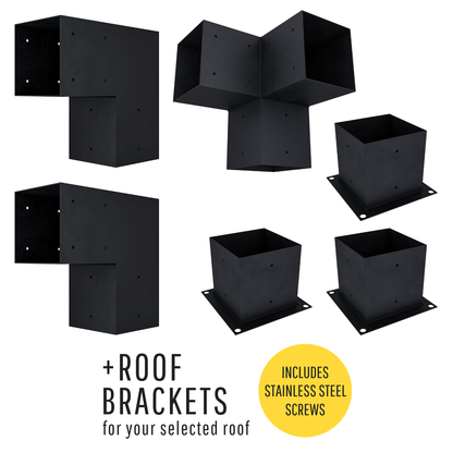 DIY Pergola Bracket Kit for a Freestanding Triangle Pergola Frame - Any Size Up to 12' x 12'