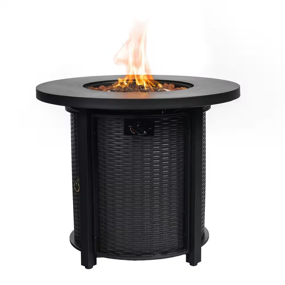 30" Propane Gas Fire Pit Table, 50000 BTU round Steel Fire Pit