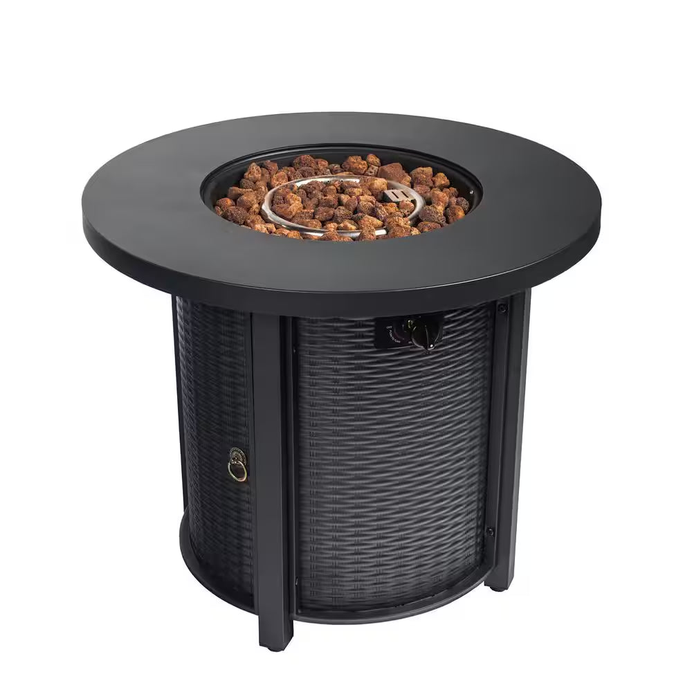 30" Propane Gas Fire Pit Table, 50000 BTU round Steel Fire Pit