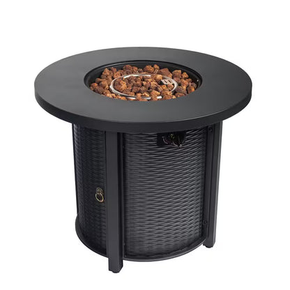 30" Propane Gas Fire Pit Table, 50000 BTU round Steel Fire Pit